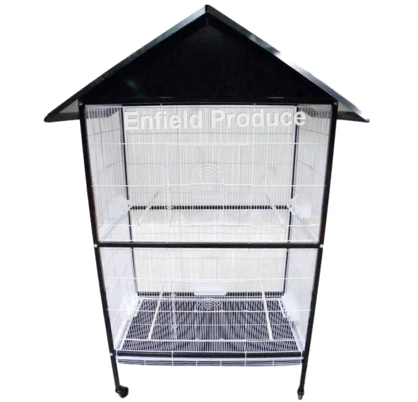 View of Extra Large Aviary Cage - Black & White (0594) - Enfield Produce