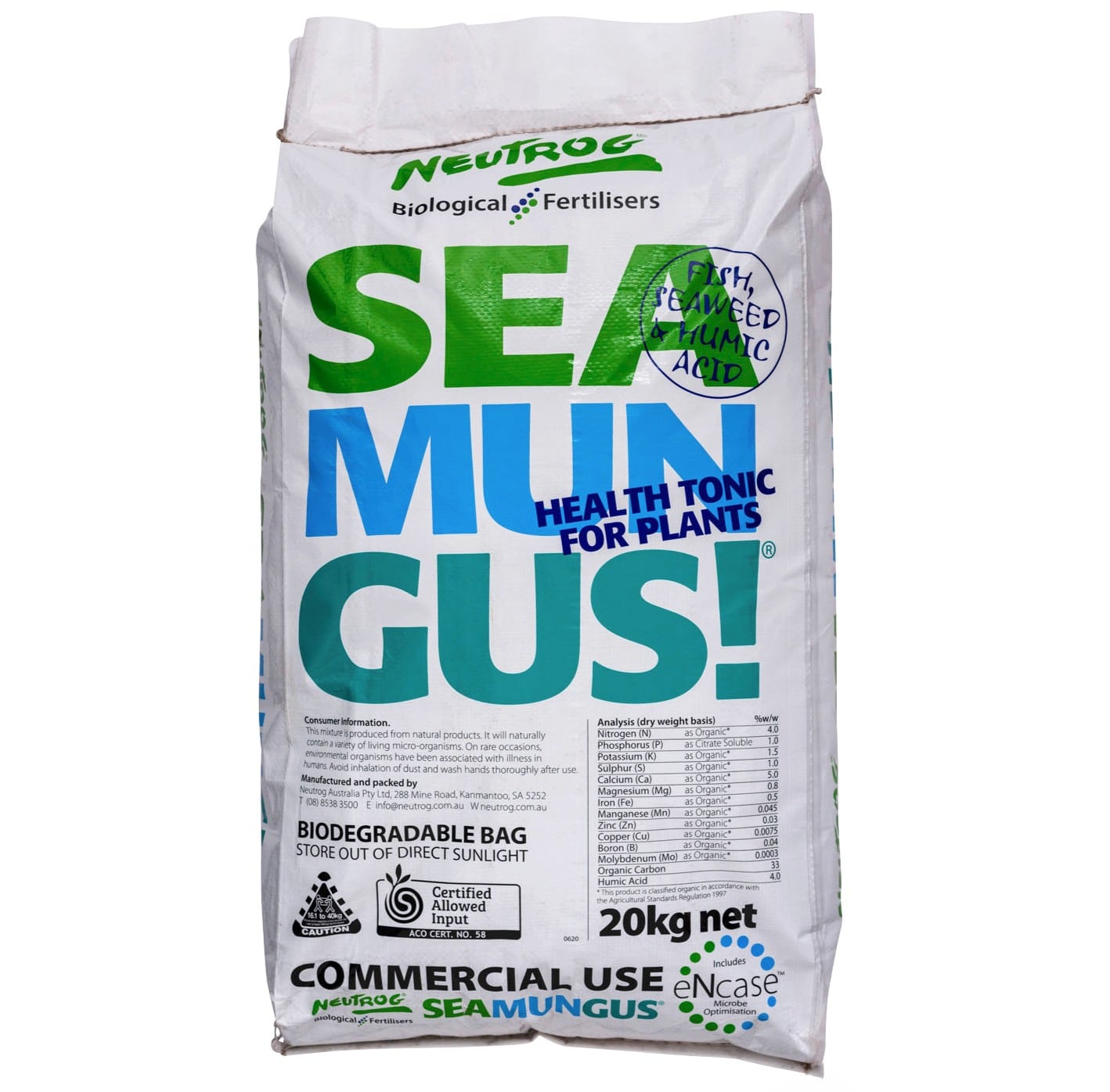 seamate plant fertilizer Seamungus Commercial Organic Fertiliser 20kg