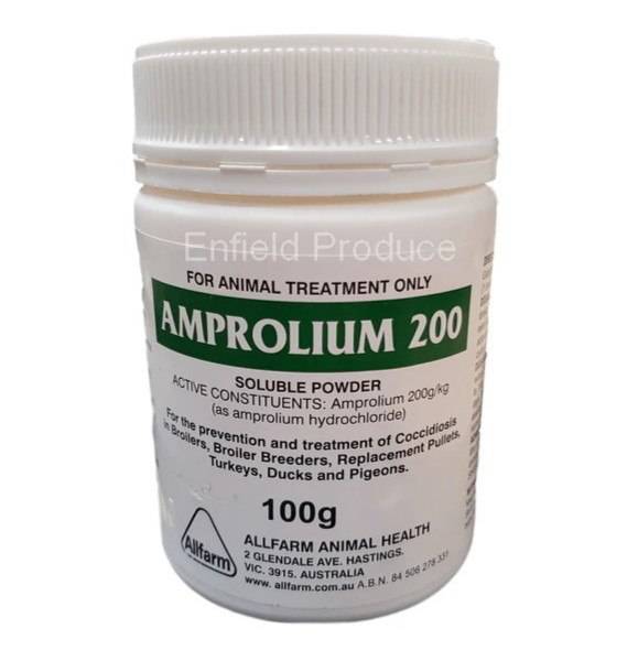 Amprolium 200 Coccidiosis Medicine for Chickens 100g - Enfield Produce