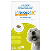 Interceptor Spectrum 4-11kg Small Dog GREEN Chews 3 Months
