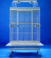 Large Parrot Cage w Playground Top 0669 Silver Vein Colour  FRONT VIEW