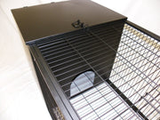 Metal Rabbit Hutch 1.5m Black: CLOSE UP VIEW