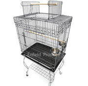 Parrot Bird Cage & Stand - Black Vein 0223