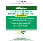 Surefire Cockroach, Spider Indoor & Outdoor Pest Insecticide LABEL