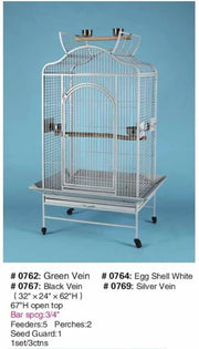 Large Open Top Parrot Cage 32"x24"x62"
