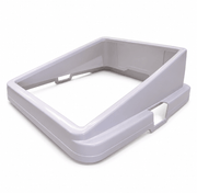 Side view of the Oz-Pet litter tray guard in Surfmist, showing the sloping guard and attachment opening