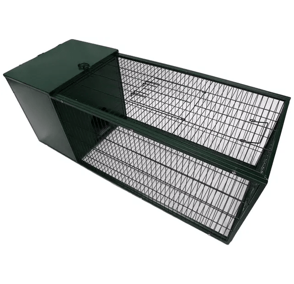 Metal Rabbit Hutch 1.5m (Dark Green) - Enfield Produce