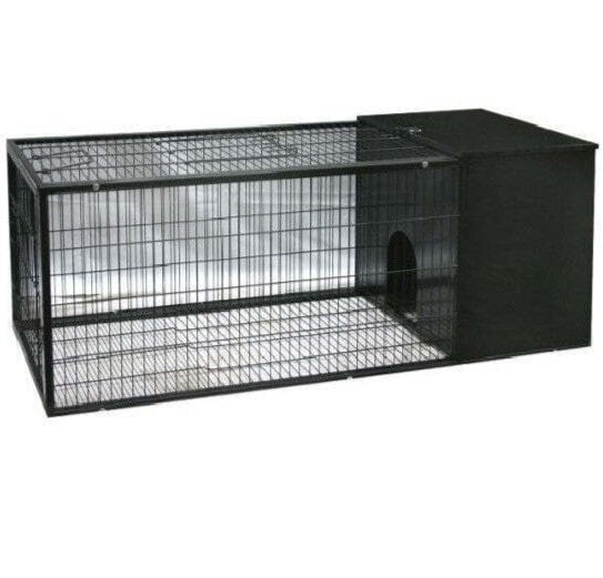 Metal Rabbit Hutch 1.2m (Black) - Enfield Produce