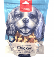 Wanpy Dry Chicken Jerky and Calcium Bone Twists - Enfield Produce: Pet & Garden Supplies