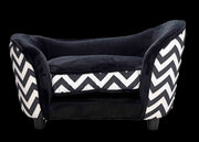 PetObsessed  Luxury Lounge Dog Sofa Black/Grey Zebra.