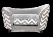 PetObsessed  Luxury Lounge Dog Sofa Black/Grey Zebra.