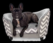 PetObsessed  Luxury Lounge Dog Sofa Black/Grey Zebra.