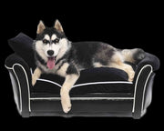 PetObsessed Velvet Luxury Black Velvet Dog Sofa