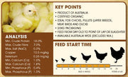 Organic Chick Starter Grower CRUMBLE 20kg CHF: Analysis Banner